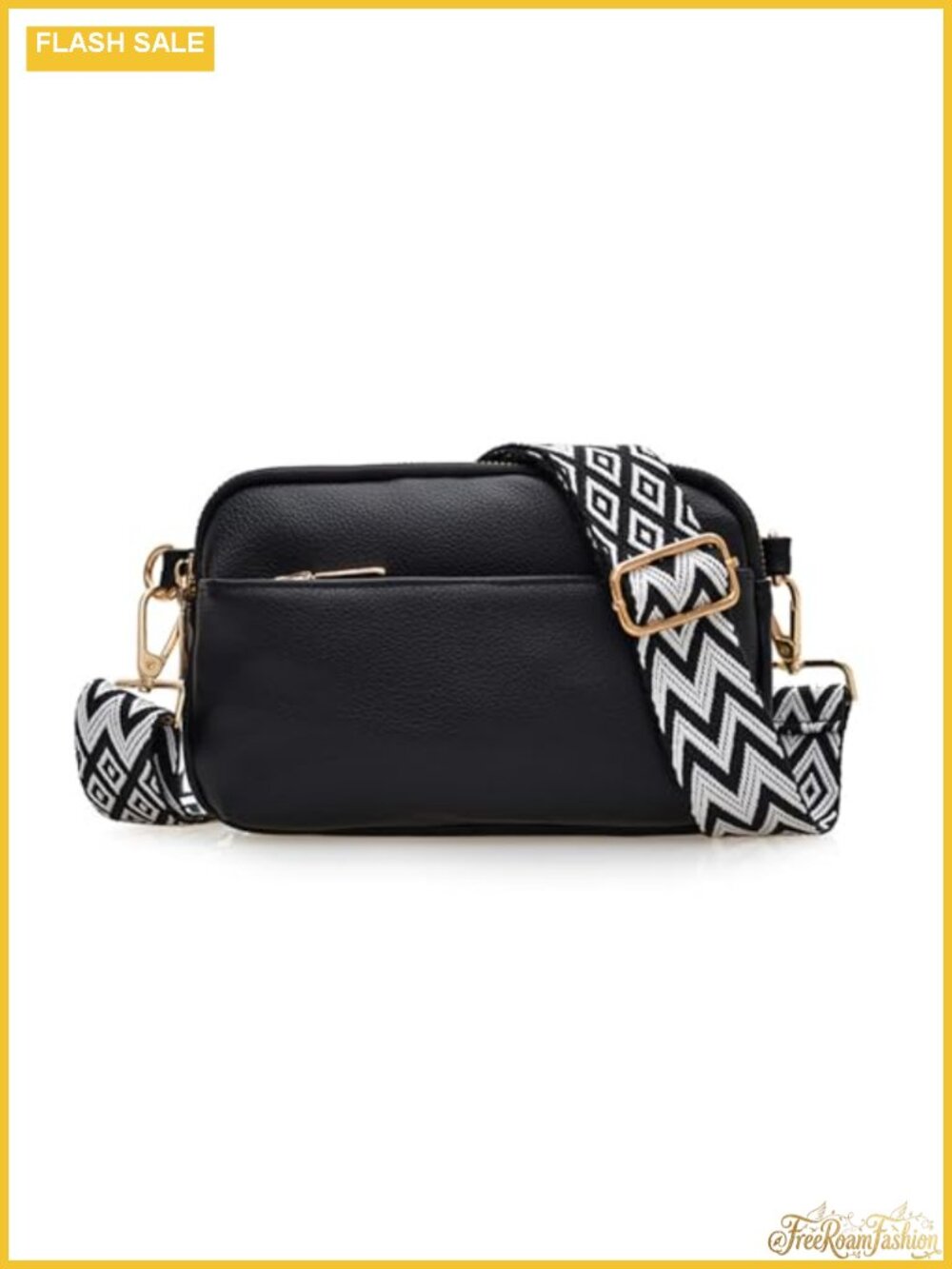 Vegan Leather Mini Crossbody Bag Triple Zipper Sling Purse